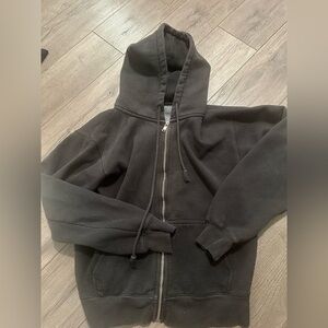 Brandy Melville Black oversized zip up